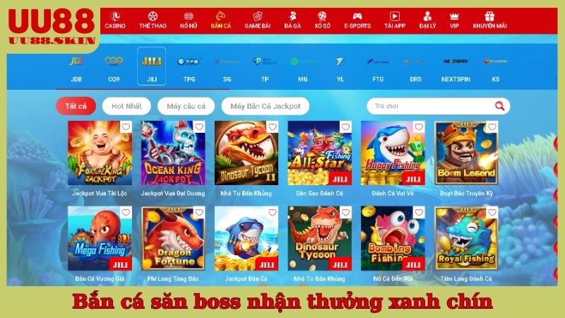 Bắn cá săn boss nhận thưởng xanh chín