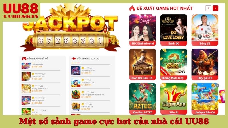 Một số sảnh game cực hot của nhà cái UU88