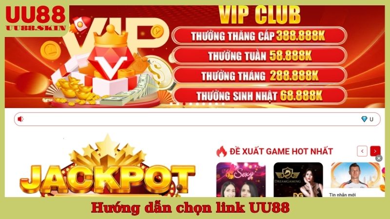 hướng dẫn chọn link uu88